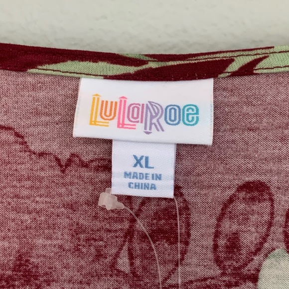 NWT Lularoe Michelle burgundy floral wrap tie dress XL - Picture 3 of 5